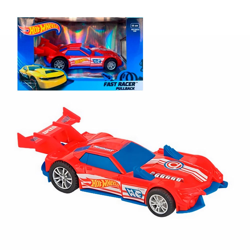 HOT WHEELS FAST RACER PULL BACK ROJO HOT WHEELS FAST RACER PULL BACK ROJO